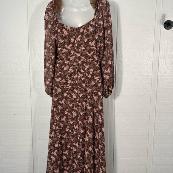 Astr the Label Women’s Brown Sweetheart Neck Long-Sleeve Midi Dress SZ Small N… - Picture 8 of 13